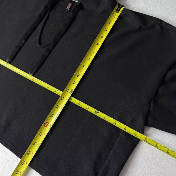 Seductive Slouch: Victoria's Secret Black Satin-Lined Cropped V-Neck Hoodie - XL - Picture 12 of 12